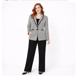 KASPER BLAZER SIZE 6 BLACK AND WHITE